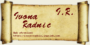 Ivona Radnić vizit kartica
